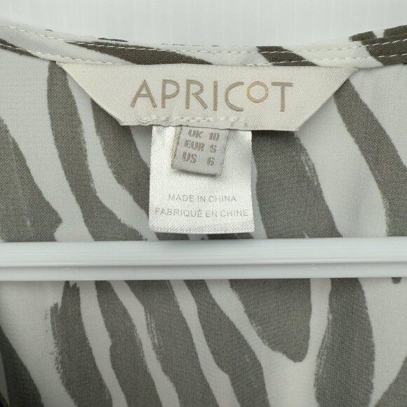 APRICOT Transitionnal Zebra Print Flowy Ruffles Midi Maxi White Green Dress‎ S - Picture 7 of 11